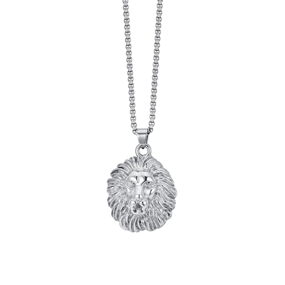 LION HEAD STEEL MEN'S NECKLACE