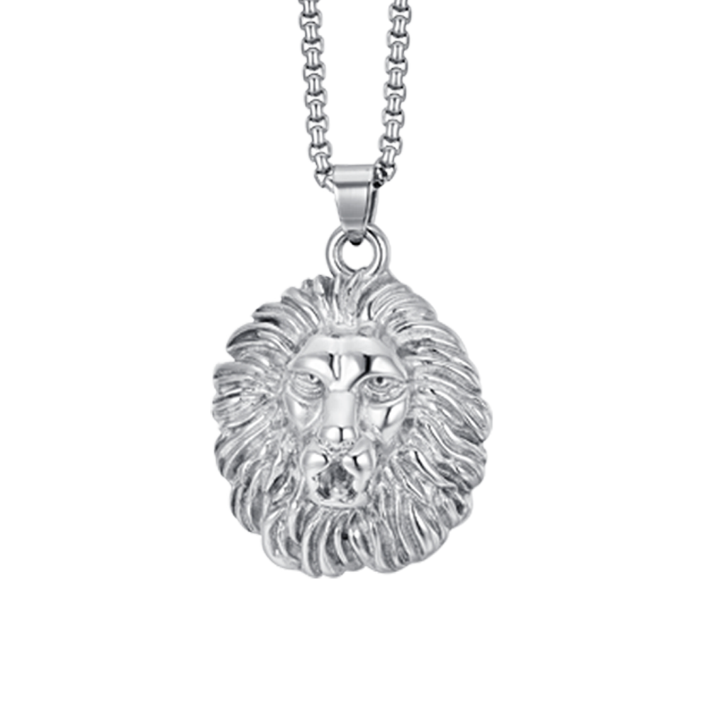 LION HEAD STEEL MEN'S NECKLACE