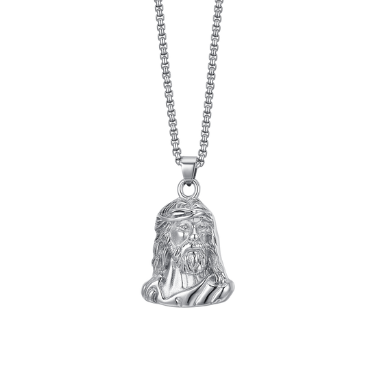 STEEL MEN'S HOLY FACE NECKLACE