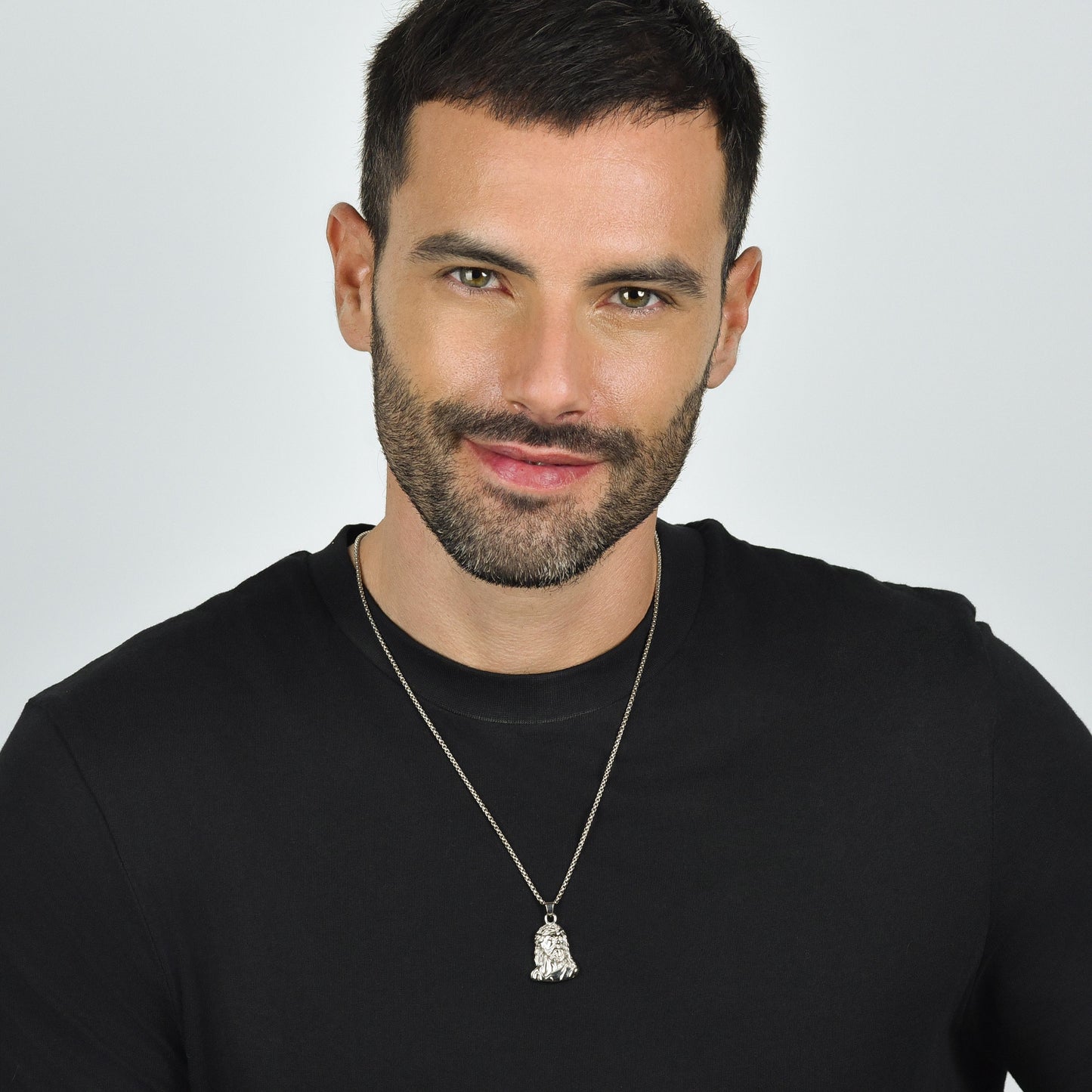 STEEL MEN'S HOLY FACE NECKLACE