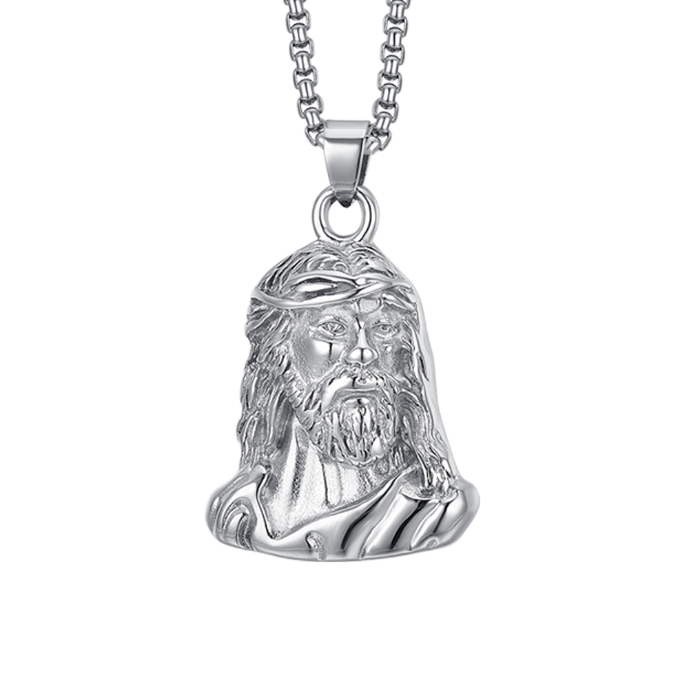 STEEL MEN'S HOLY FACE NECKLACE