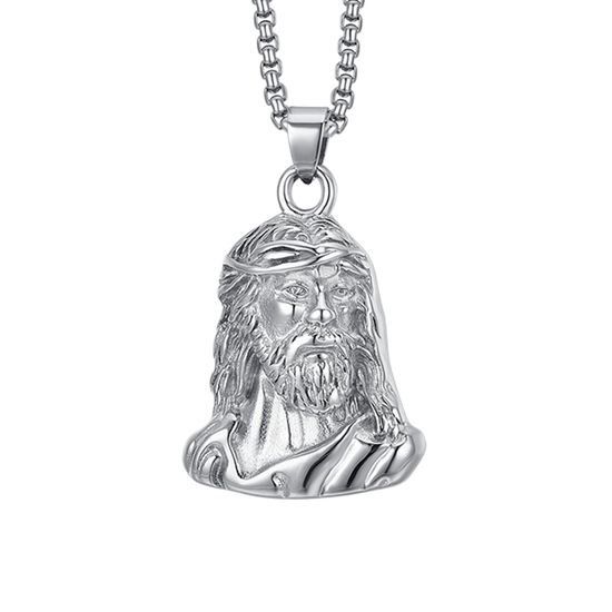 STEEL MEN'S HOLY FACE NECKLACE