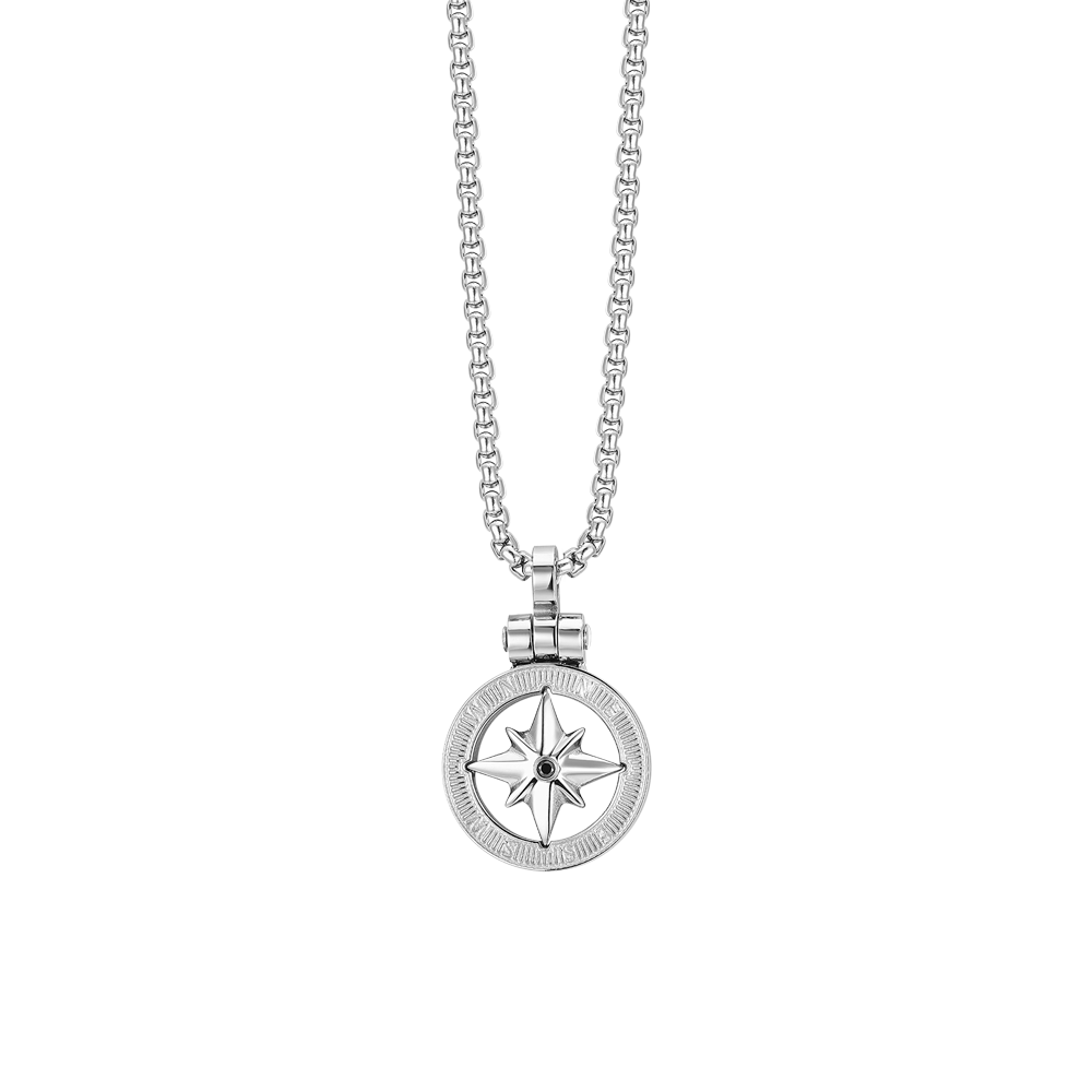 MEN'S STEEL NECKLACE WITH ROSE OF THE WINDS Luca Barra