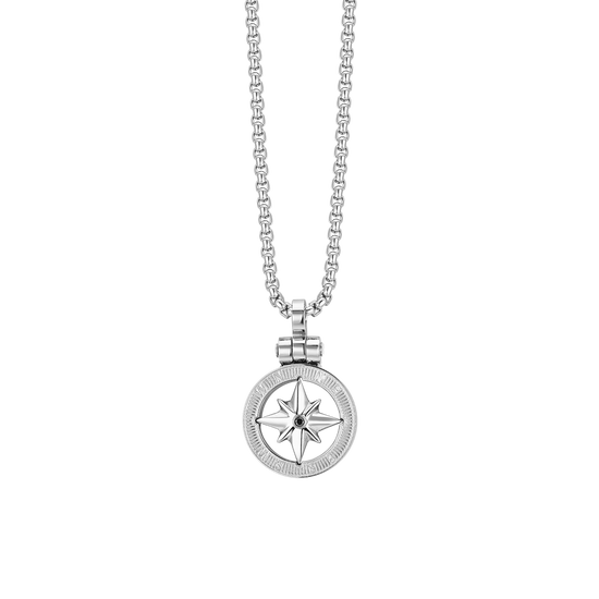 MEN'S STEEL NECKLACE WITH ROSE OF THE WINDS Luca Barra