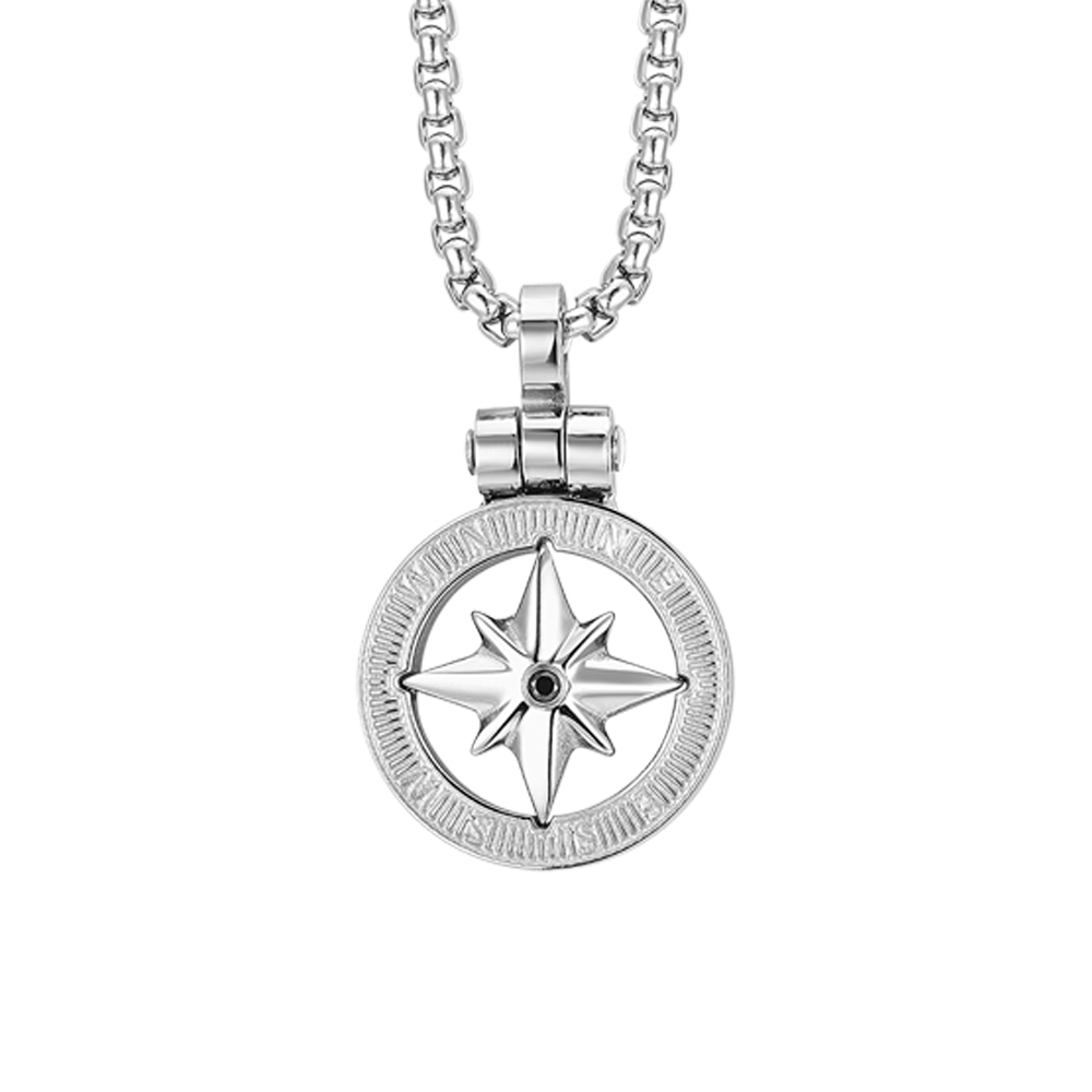 MEN'S STEEL NECKLACE WITH ROSE OF THE WINDS Luca Barra
