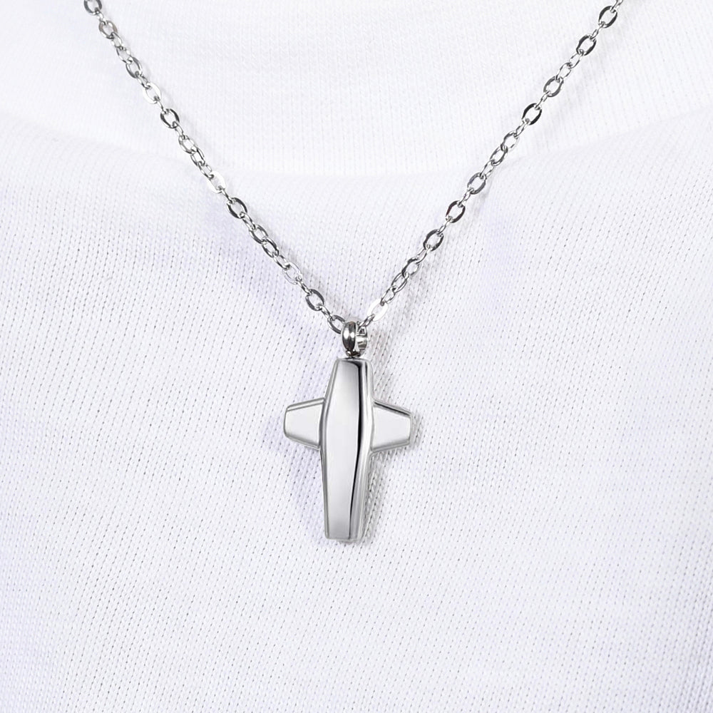 MAN'S STEEL NECKLACE WITH CROSS Luca Barra