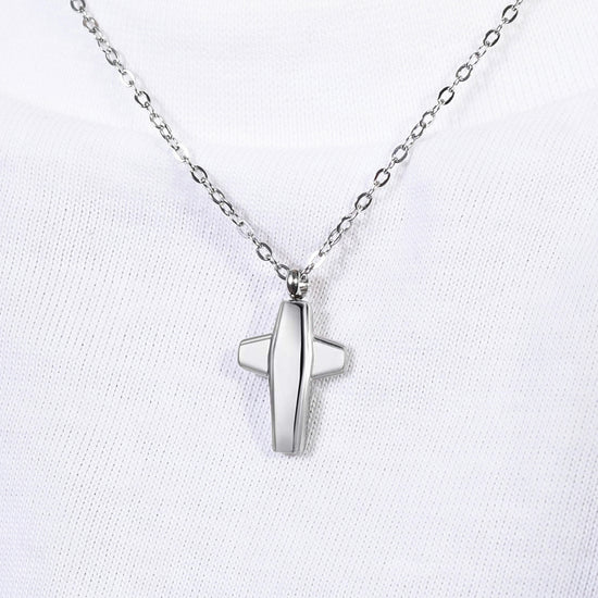 MAN'S STEEL NECKLACE WITH CROSS Luca Barra