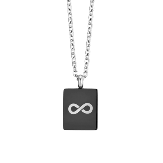 COLLANA UOMO IN ACCIAIO PIASTRA CON INFINITO