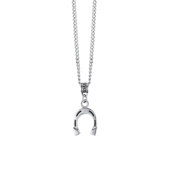 COLLANA UOMO IN ACCIAIO CON FERRO DI CAVALLO