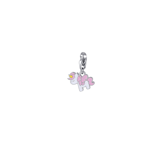 STEEL UNICORN CHARM WITH ENAMEL