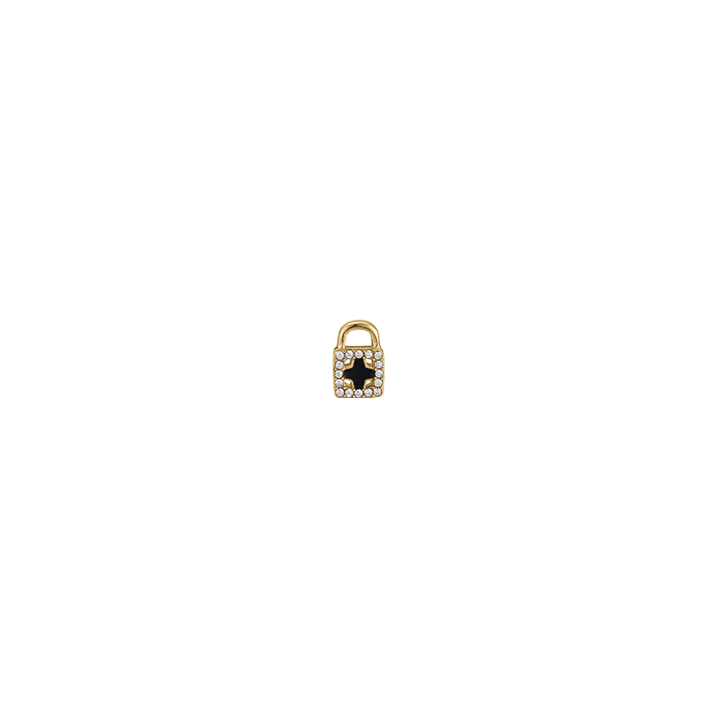 CHARM IN ACCIAIO IP GOLD LUCCHETTO CON CRISTALLI BIANCHI