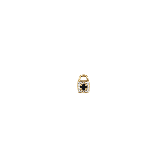CHARM IN ACCIAIO IP GOLD LUCCHETTO CON CRISTALLI BIANCHI