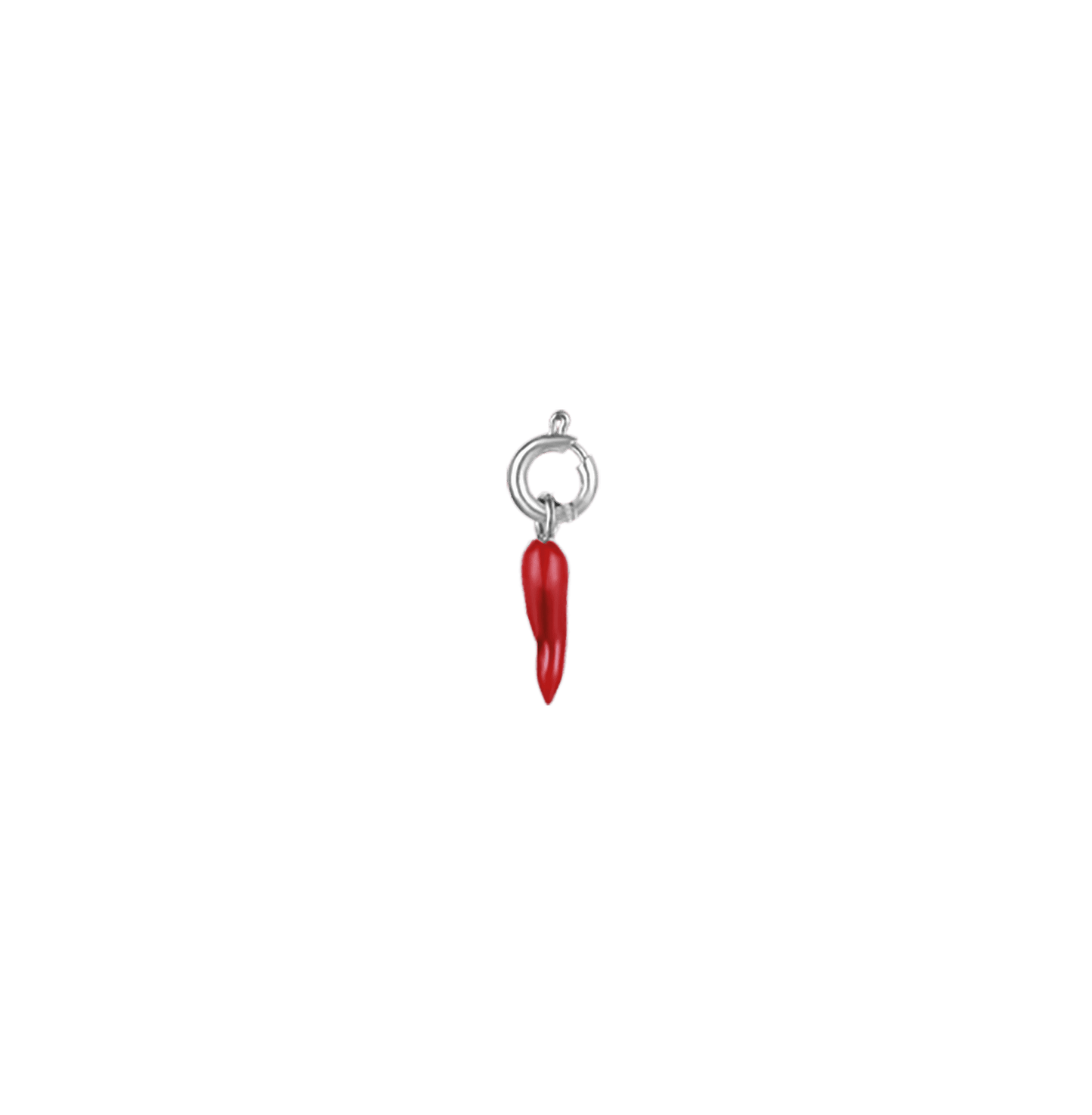 CHARM STEEL CORN WITH 13 MM RED ENAMEL Luca Barra