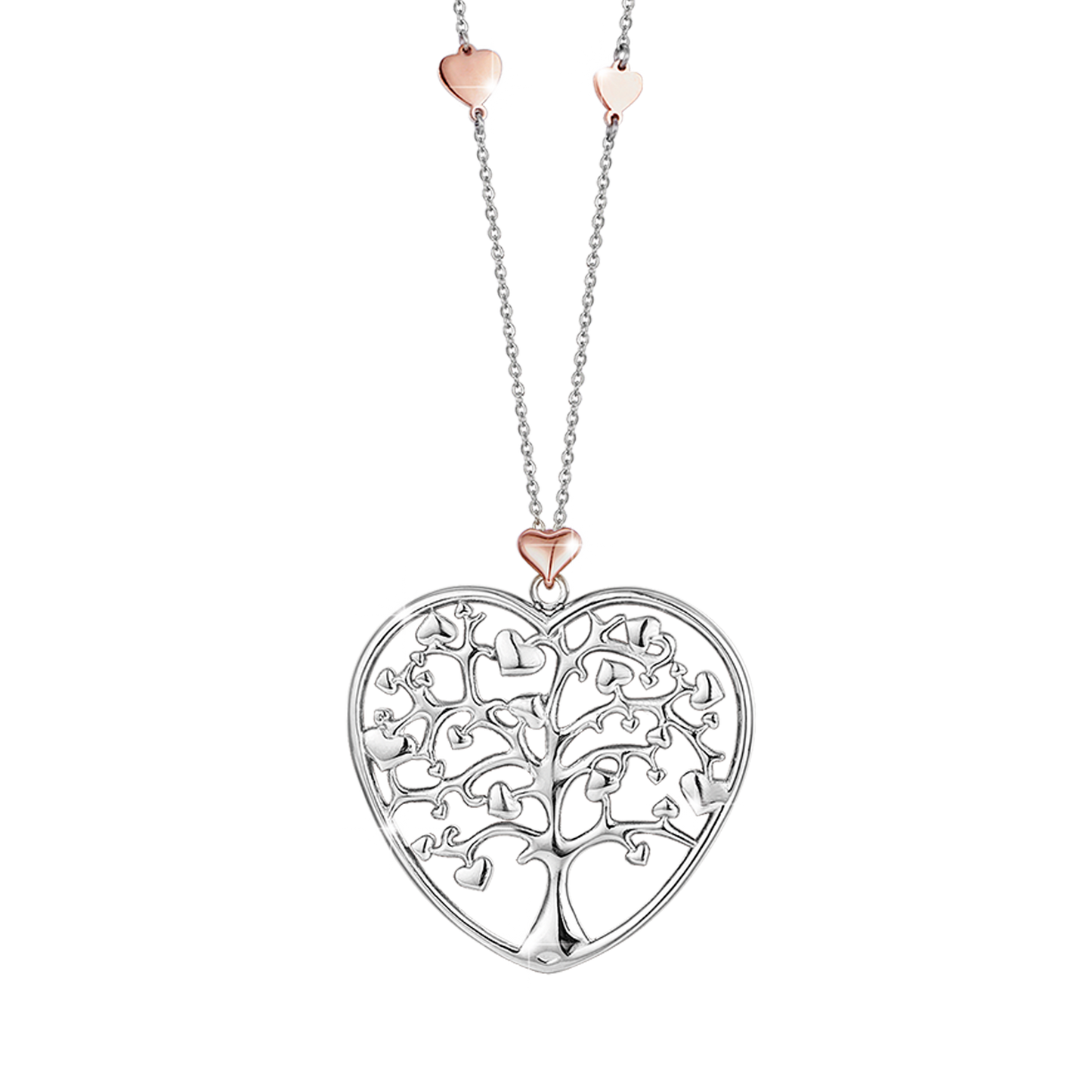 STEEL NECKLACE WITH BIG HEART Luca Barra