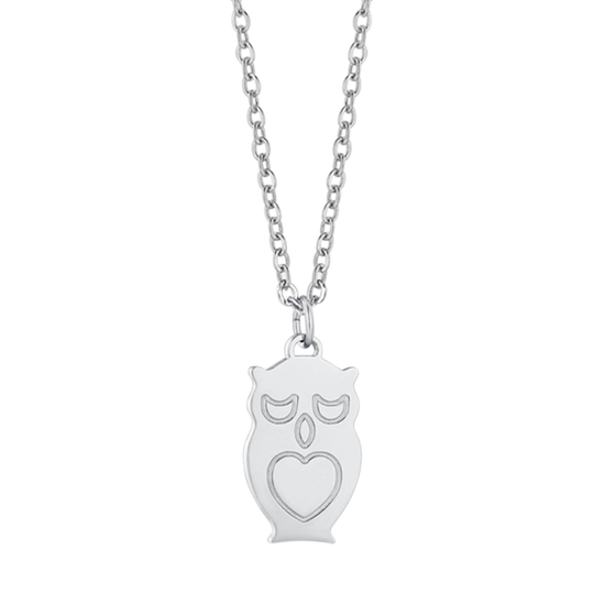 STEEL NECKLACE WITH OWL Luca Barra
