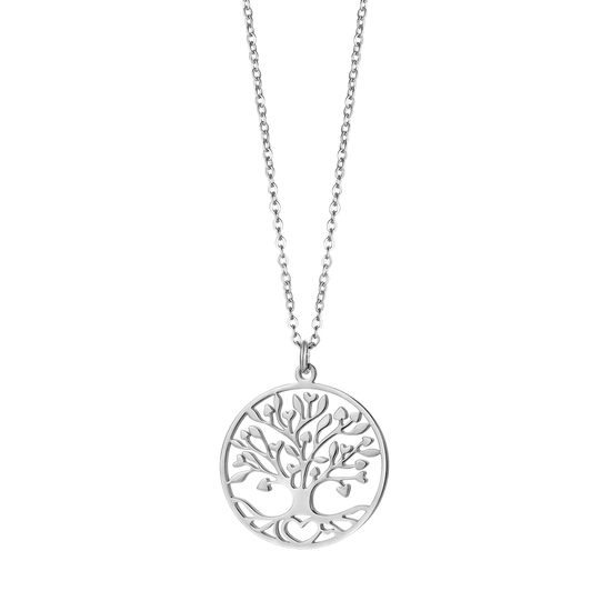 WOMAN'S NECKLACE IN STEEL WITH TREE OF LIFE Luca Barra