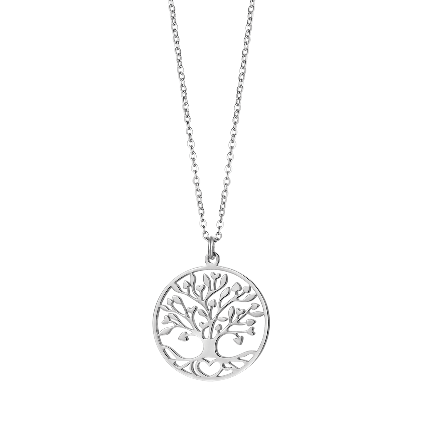 STEEL WOMEN'S NECKLACE WITH TREE OF LIFE