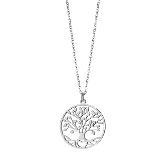 STEEL WOMEN'S NECKLACE WITH TREE OF LIFE
