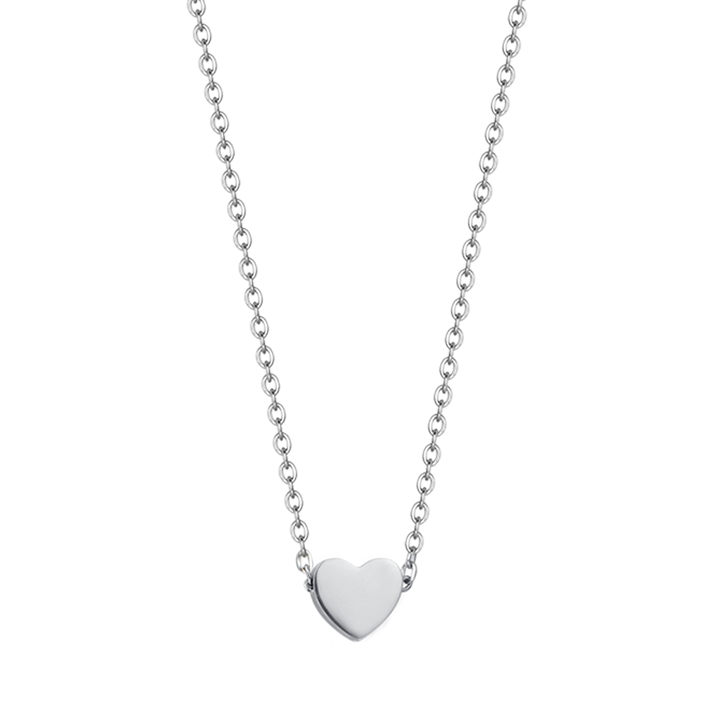 STEEL NECKLACE WITH HEART Luca Barra