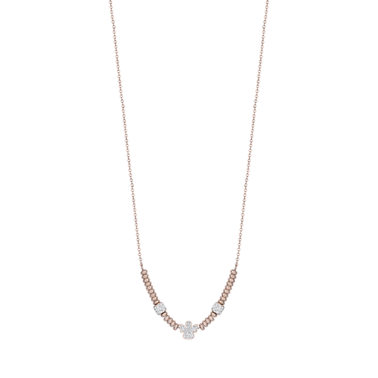 IP ROSE STEEL NECKLACE WITH ANGEL WITH WHITE CRYSTALS Luca Barra