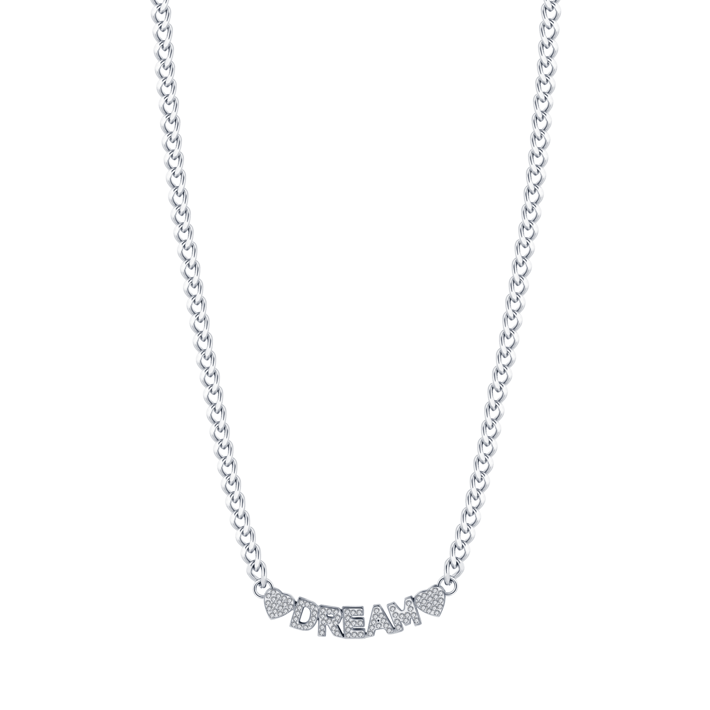 WOMAN'S DREAM STEEL NECKLACE WITH WHITE CRYSTALS Luca Barra