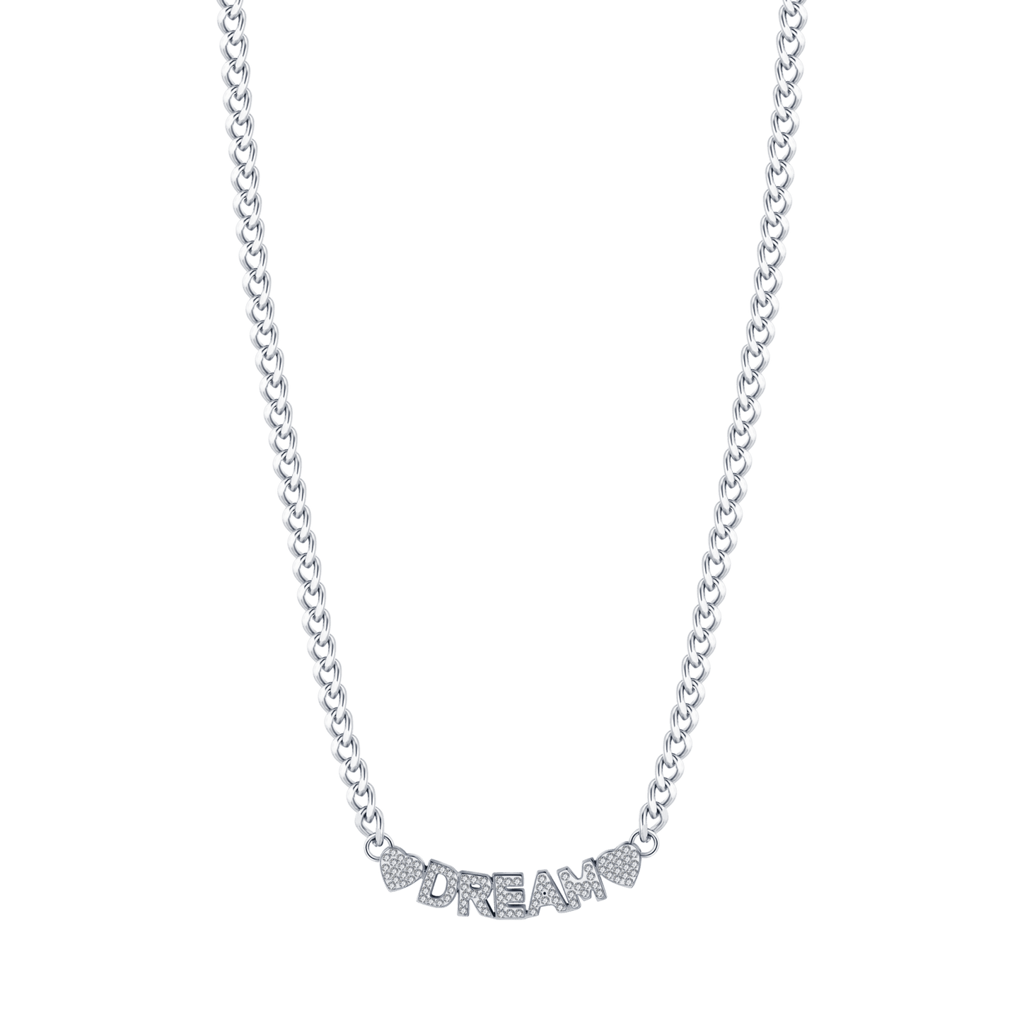 WOMAN'S DREAM STEEL NECKLACE WITH WHITE CRYSTALS Luca Barra