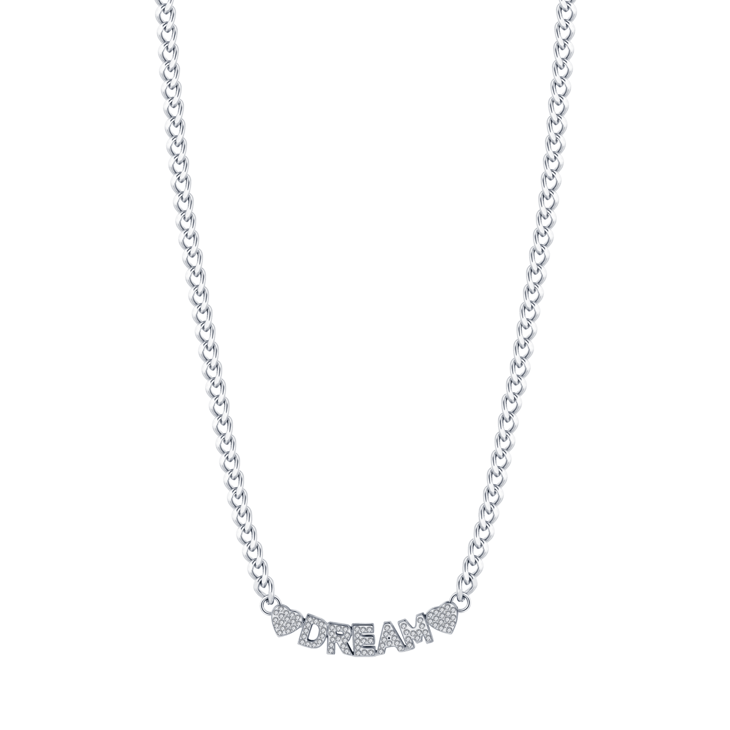 DREAM STEEL WOMEN'S NECKLACE WITH WHITE CRYSTALS