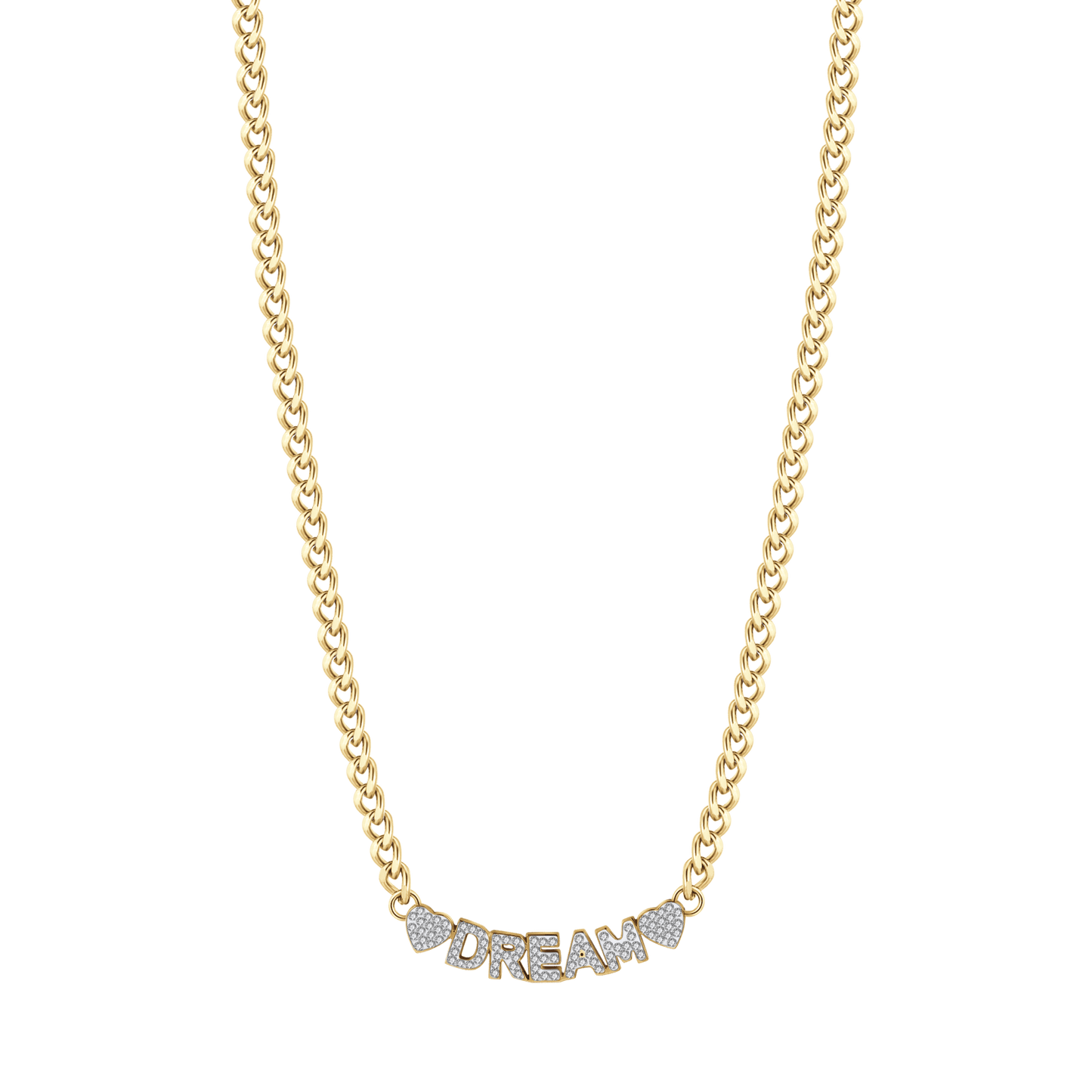 DREAM GOLDEN STEEL WOMEN'S NECKLACE WITH WHITE CRYSTALS Luca Barra