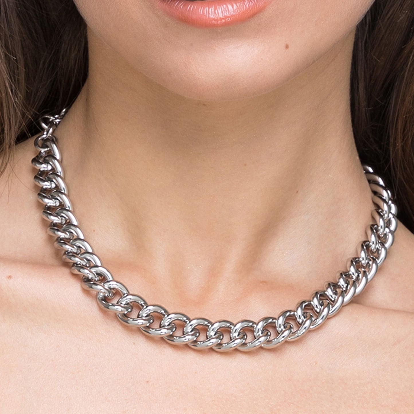 WOMAN'S NECKLACE IN STEEL WITH CHAIN LINK Luca Barra