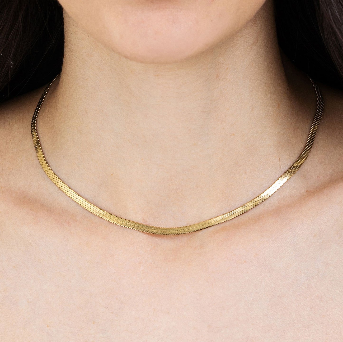 WOMAN'S SNAKE IN STEEL IP GOLD NECKLACE Luca Barra