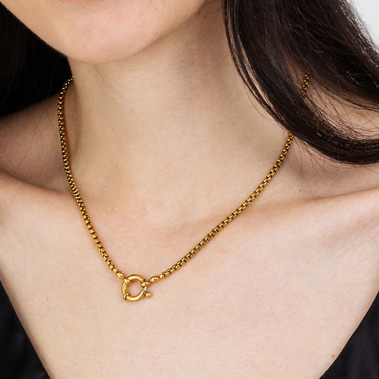WOMAN'S NECKLACE IN STAINLESS STEEL IP GOLD WITH CHROME Luca Barra