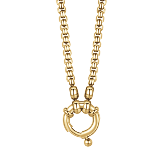 IP GOLD STEEL WOMEN'S NECKLACE WITH LOBSTER CLASP