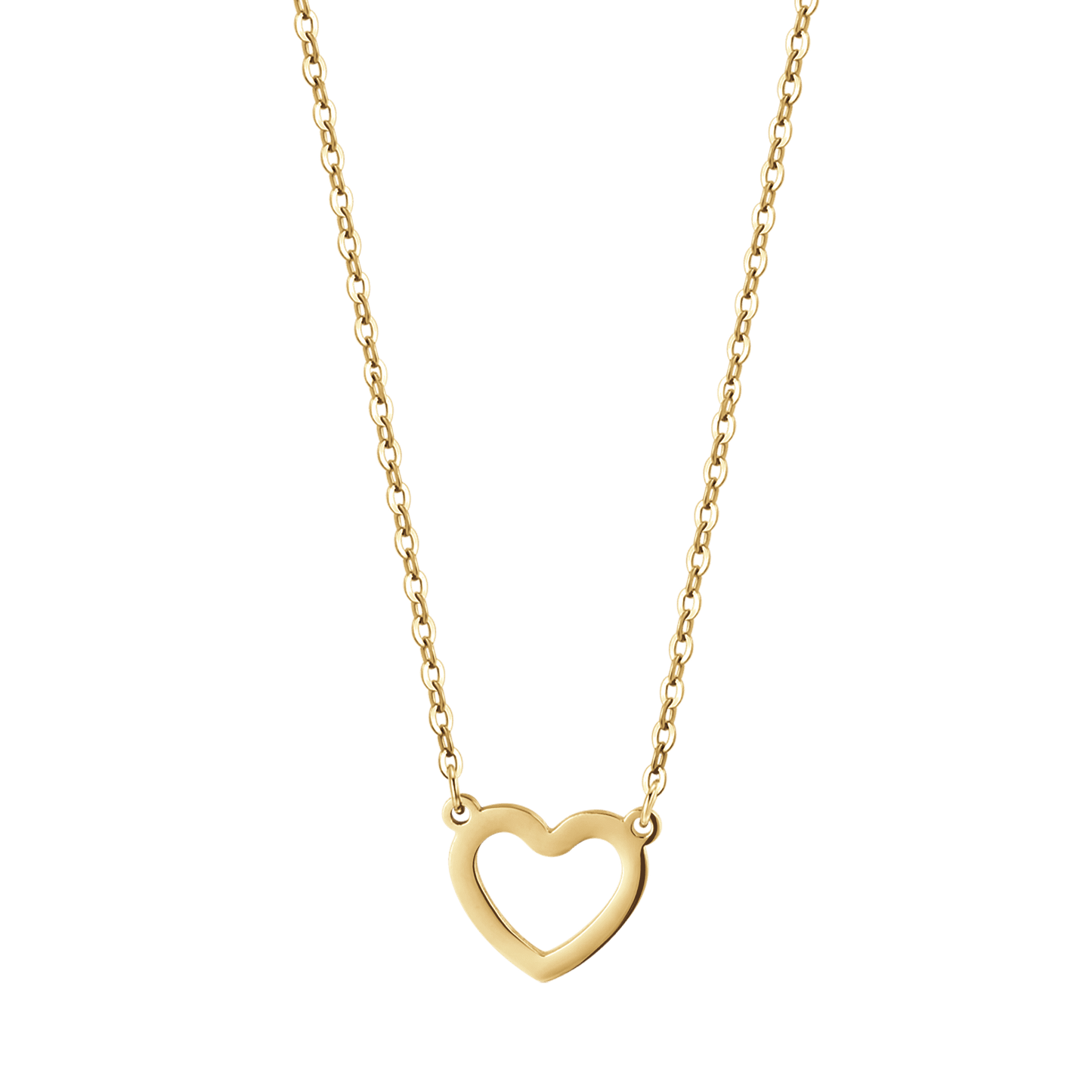 WOMAN'S NECKLACE IN STEEL IP GOLD WITH HEART GOLD Luca Barra