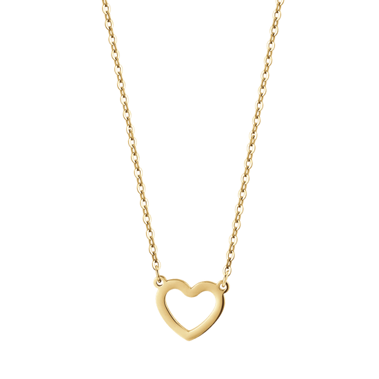 WOMAN'S NECKLACE IN STEEL IP GOLD WITH HEART GOLD Luca Barra