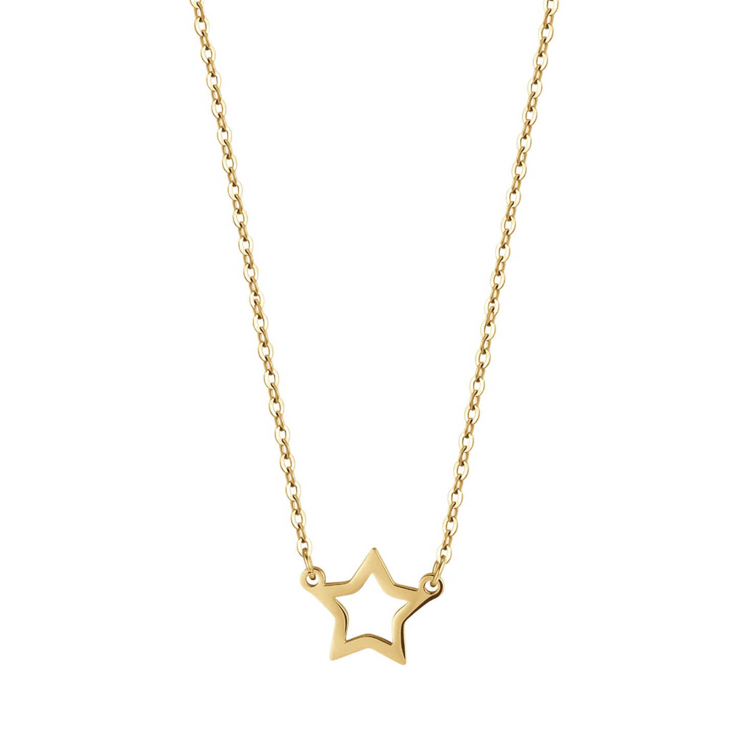 WOMAN'S NECKLACE IN STEEL IP GOLD WITH STAR GOLD Luca Barra