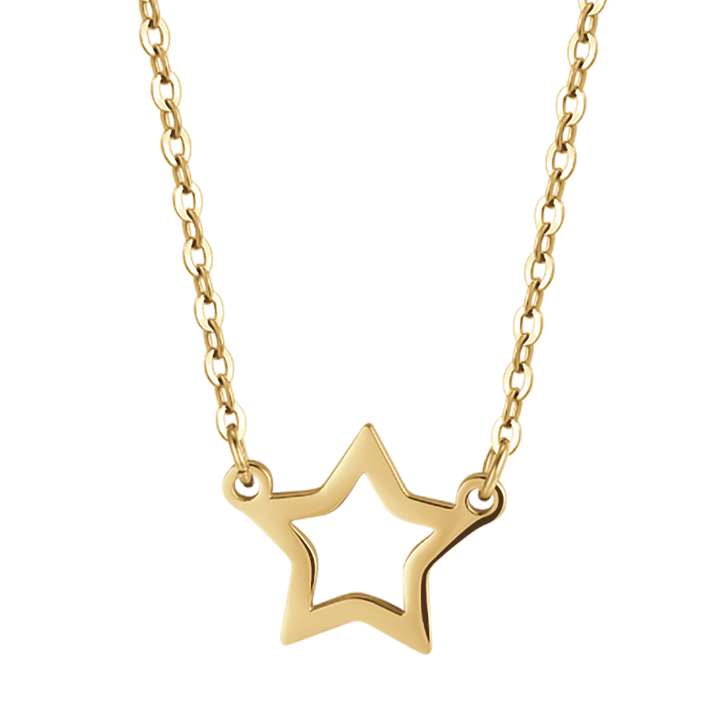 WOMAN'S NECKLACE IN STEEL IP GOLD WITH STAR GOLD Luca Barra