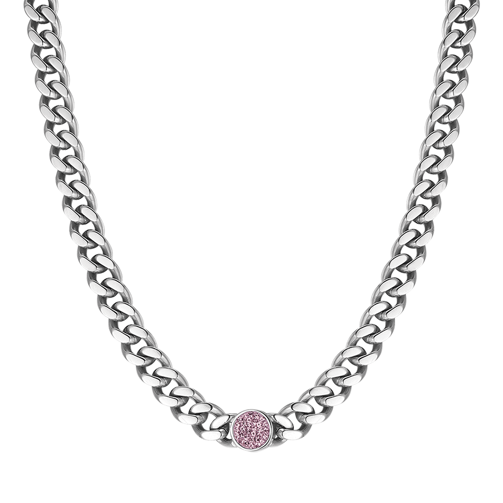 WOMEN'S STEEL NECKLACE WITH CRYSTALS