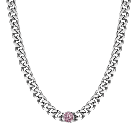 WOMEN'S STEEL NECKLACE WITH CRYSTALS