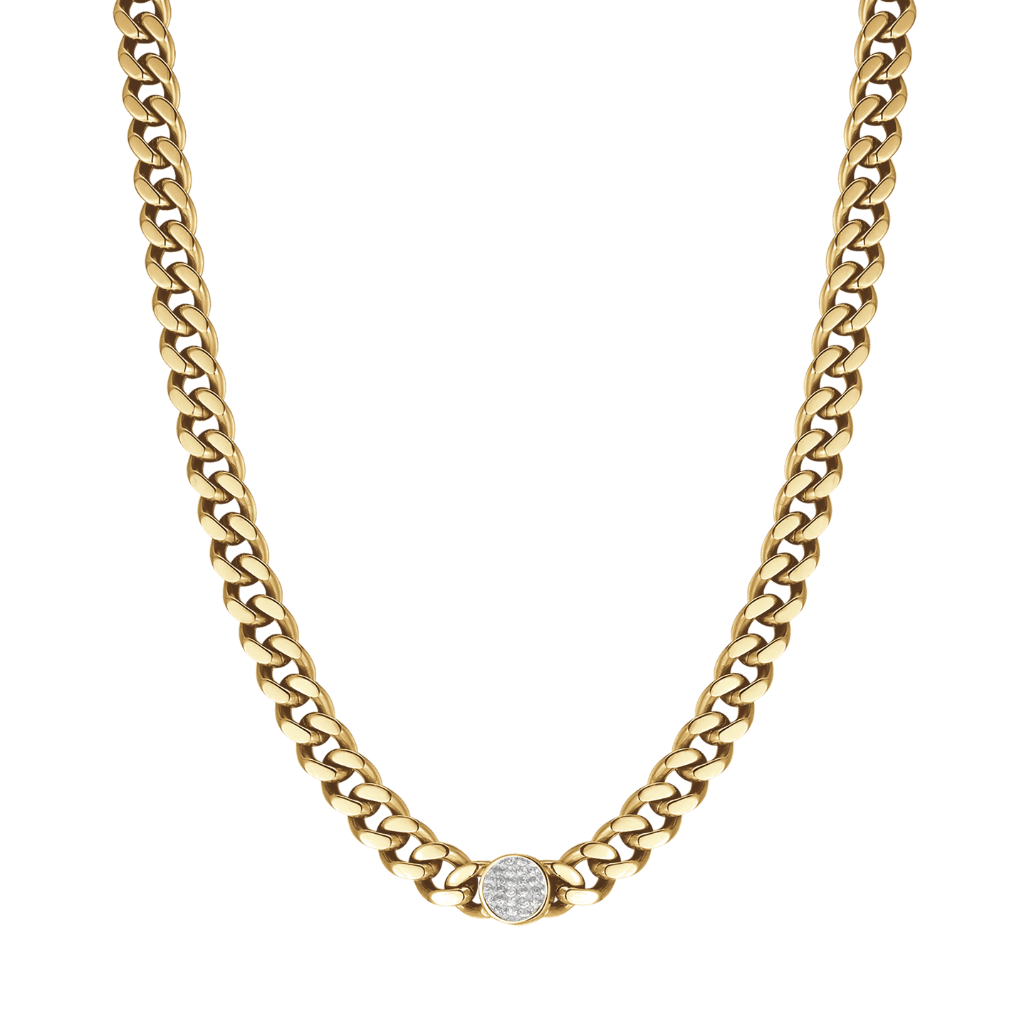 WOMEN'S STEEL NECKLACE WITH CRYSTALS