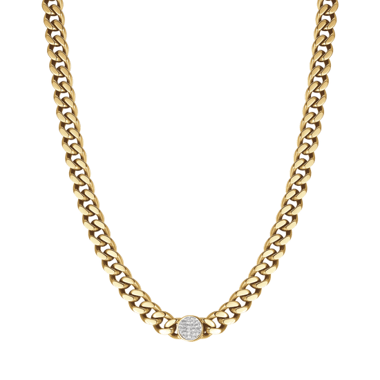 WOMEN'S STEEL NECKLACE WITH CRYSTALS