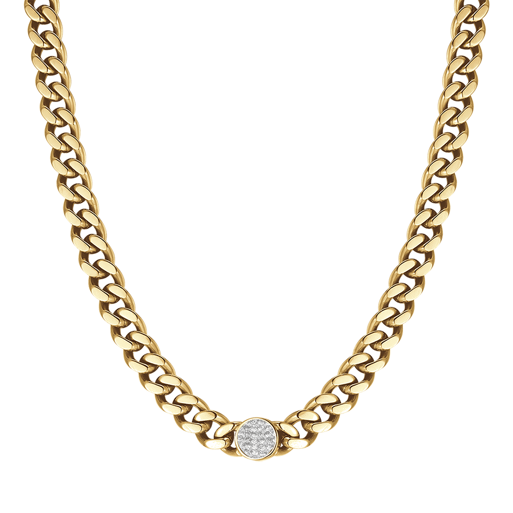 WOMEN'S STEEL NECKLACE WITH CRYSTALS