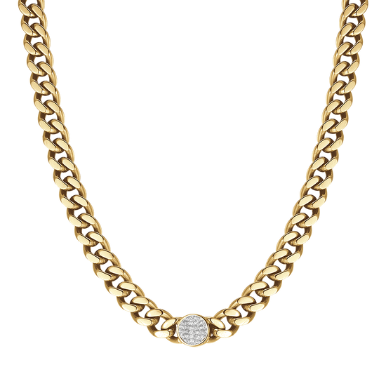 WOMEN'S STEEL NECKLACE WITH CRYSTALS