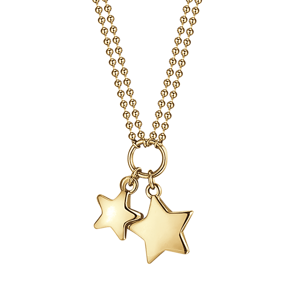 IP GOLD STEEL WOMEN'S NECKLACE WITH STARS