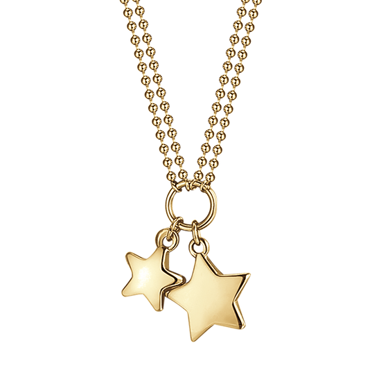 IP GOLD STEEL WOMEN'S NECKLACE WITH STARS