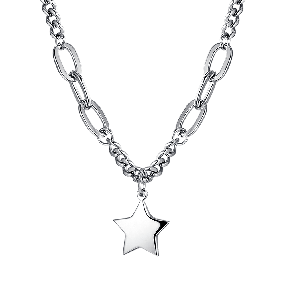 IP GOLD STEEL WOMEN'S NECKLACE WITH STAR PENDANT