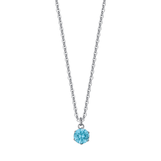 STEEL WOMEN'S NECKLACE WITH BLUE CRYSTAL