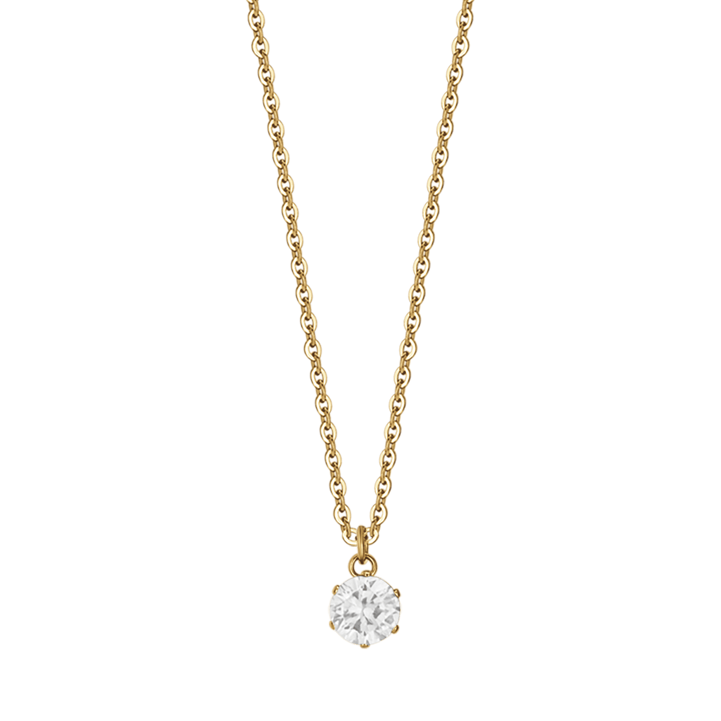 WOMAN'S NECKLACE IN IP GOLD STEEL WITH WHITE CRYSTAL Luca Barra
