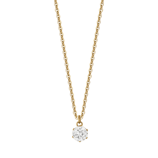 WOMAN'S NECKLACE IN IP GOLD STEEL WITH WHITE CRYSTAL Luca Barra