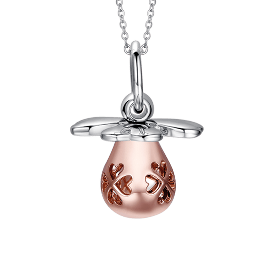 STEEL ANGEL CALL NECKLACE WITH METAL PACIFIER IP ROSES