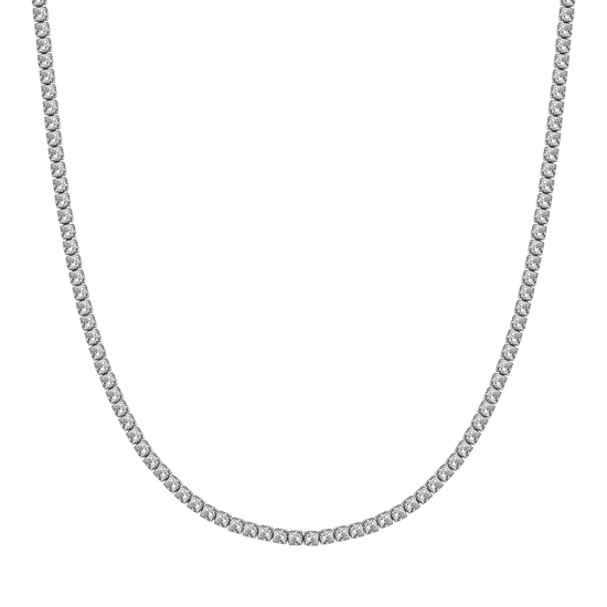 WOMEN'S TENNIS NECKLACE IN STEEL WITH 4 MM WHITE CRYSTALS Luca Barra